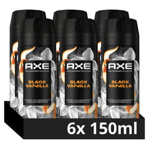 Black Vanilla premium deodorant bodyspray - 6 x 150 ml