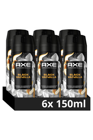Black Vanilla premium deodorant bodyspray - 6 x 150 ml