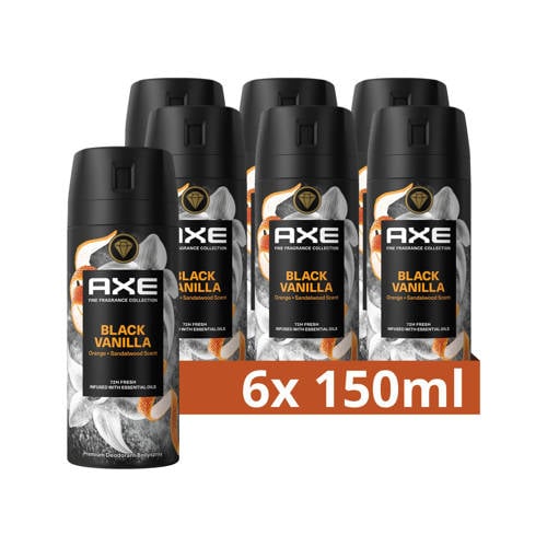 Wehkamp Axe Fine Fragrance Collection Black Vanilla premium deodorant bodyspray - 6 x 150 ml aanbieding
