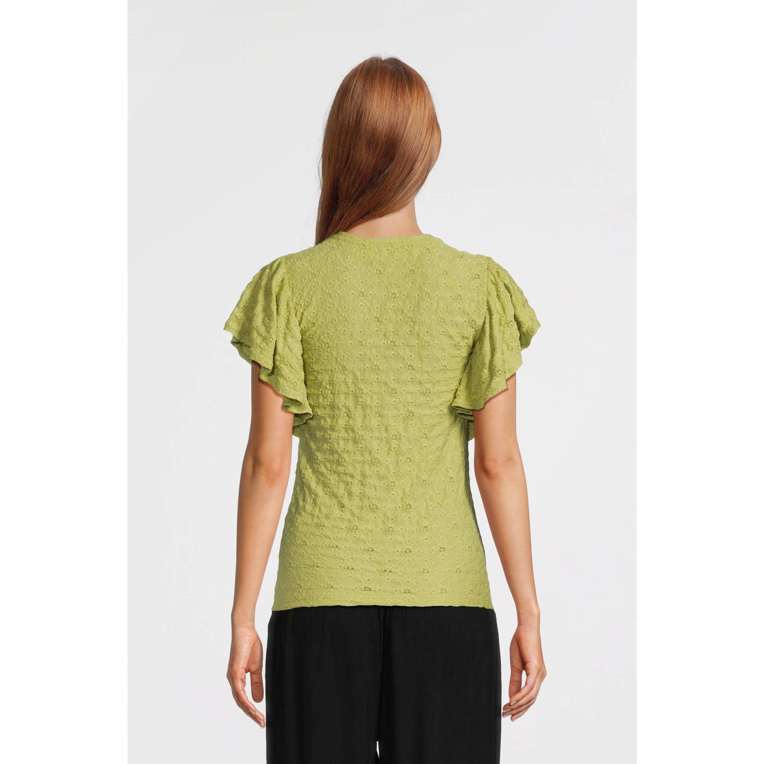 Imagine jersey T-shirt olijfgroen broderie