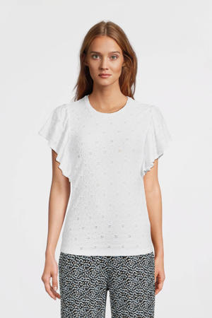 jersey T-shirt wit broderie