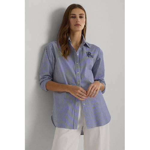 Lauren Ralph Lauren gestreepte blouse blauw/ecru afbeelding