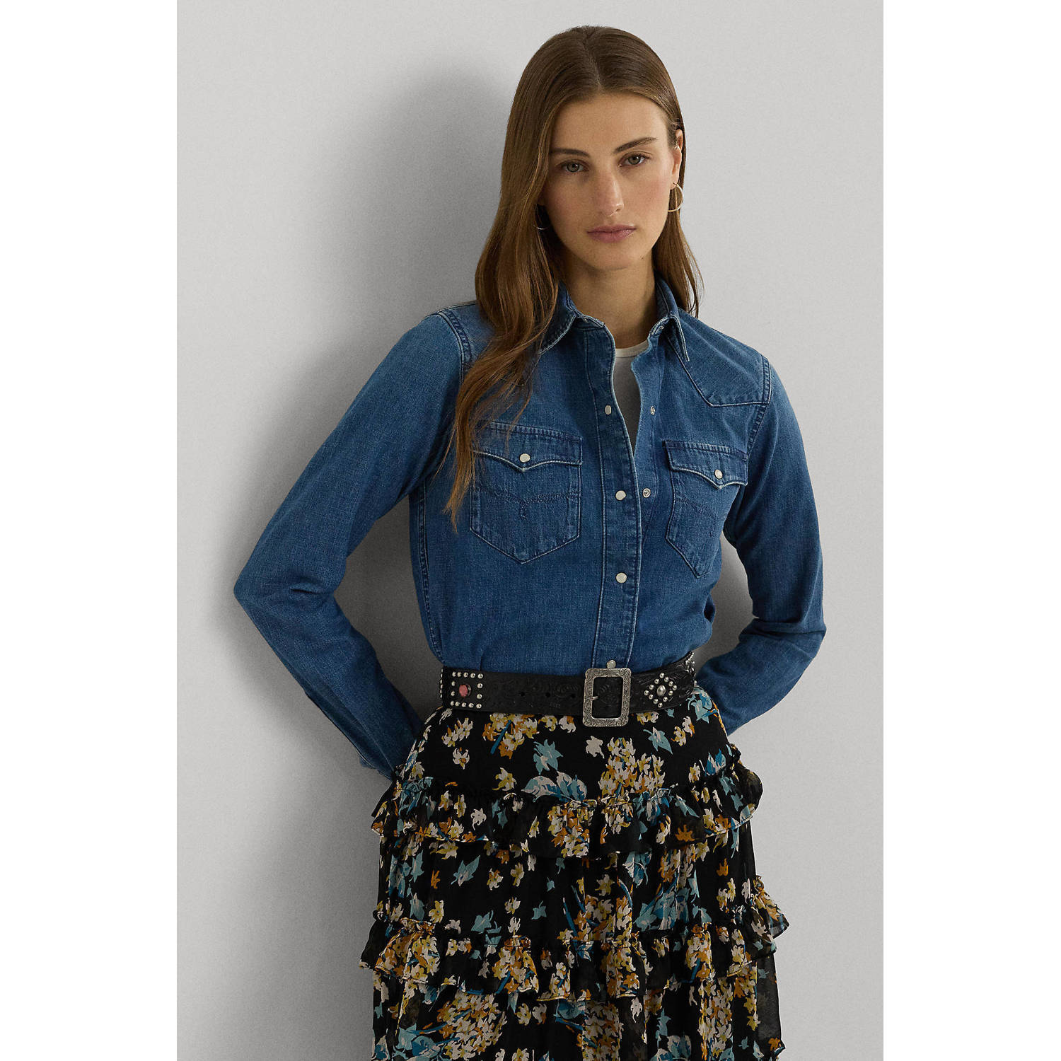 Lauren Ralph Lauren denim blouse dark blue denim