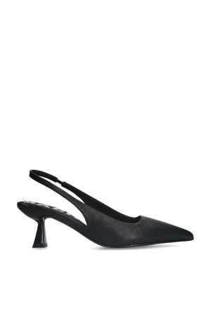 leren slingback pumps zwart