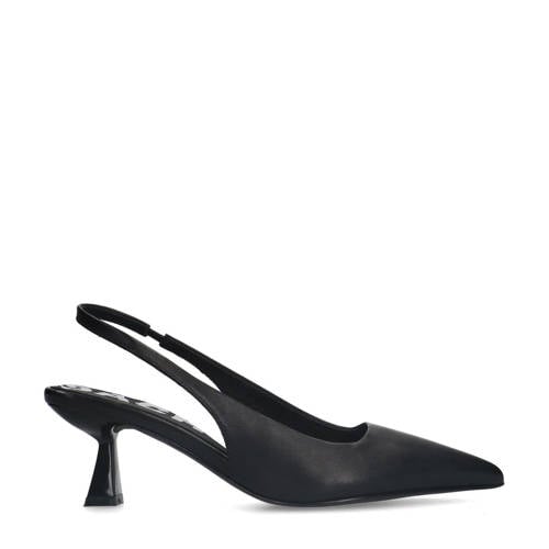 Sacha leren slingback pumps zwart afbeelding