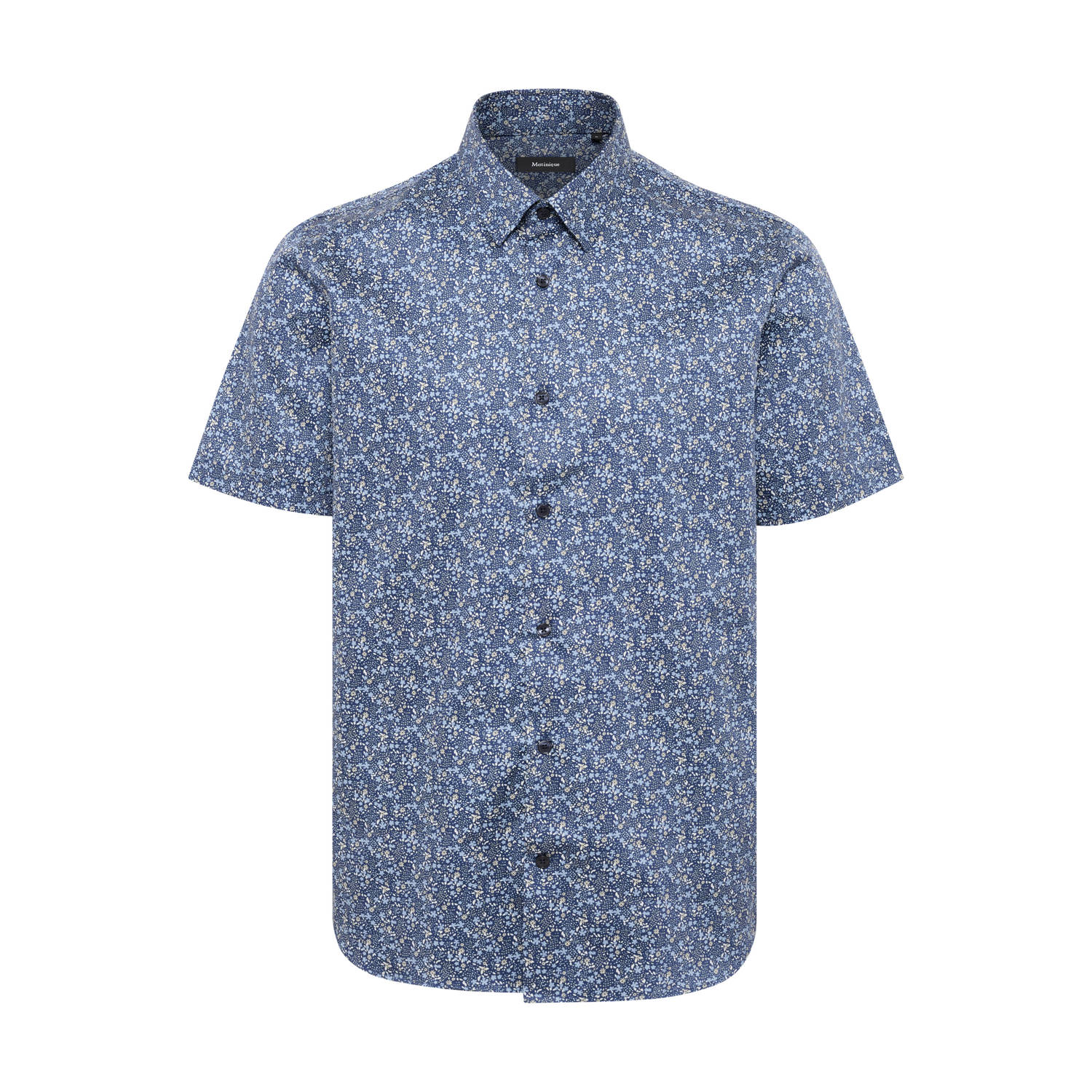 Matinique regular fit overhemd trostol met all over print dark navy