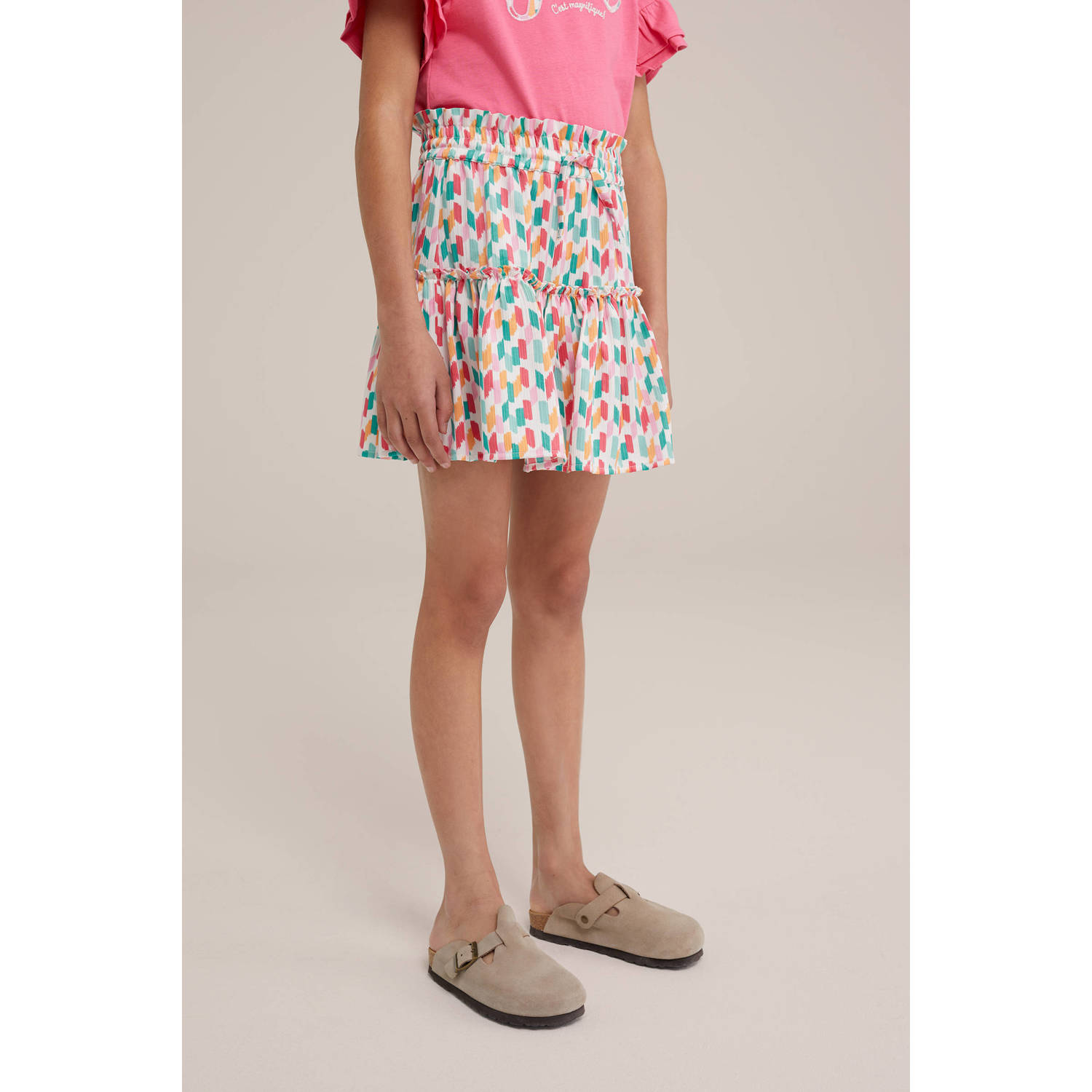 WE Fashion rok met all over print en volant
