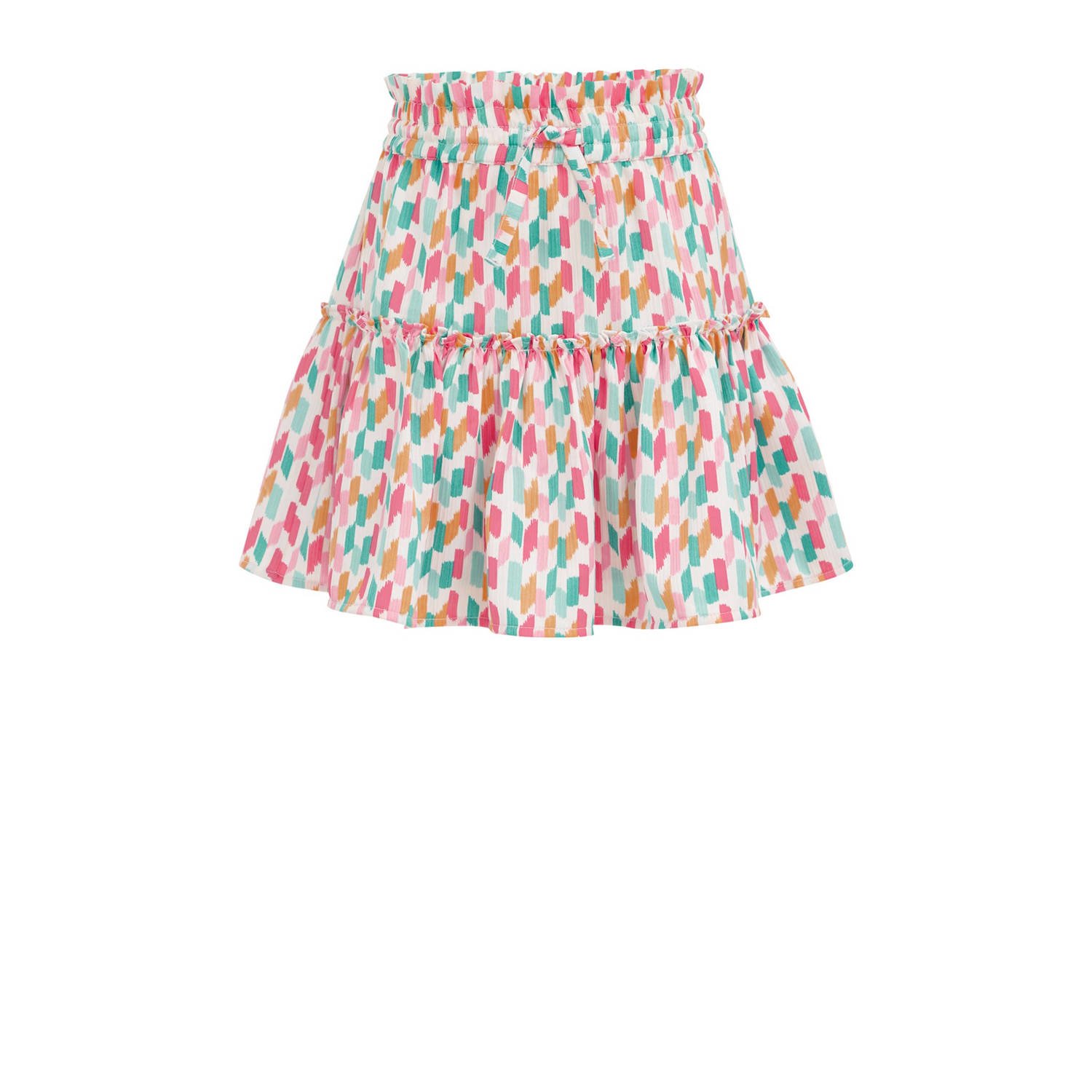 WE Fashion rok met all over print en volant Multi Meisjes Polyester All over print 110 116