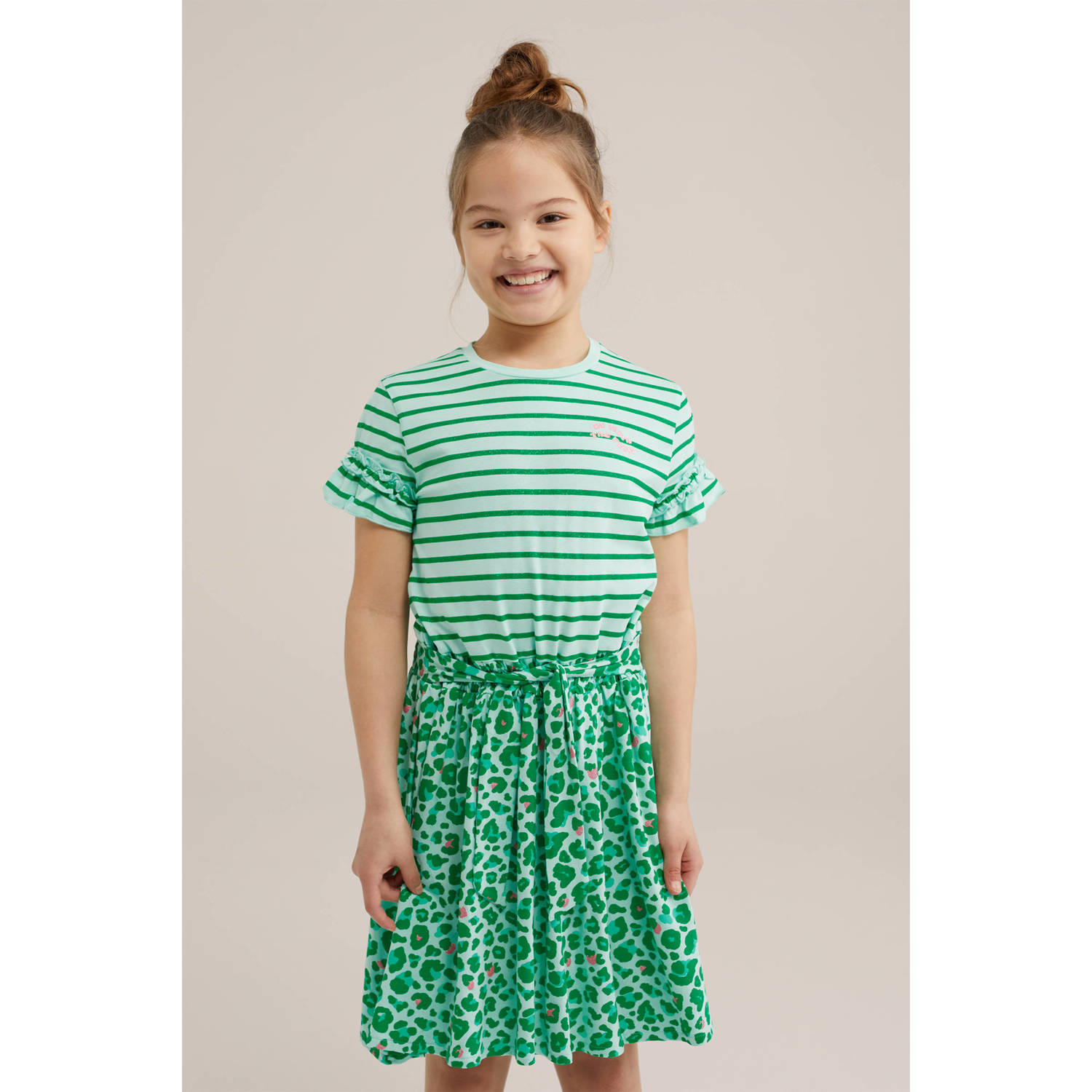 WE Fashion gestreepte jurk groen