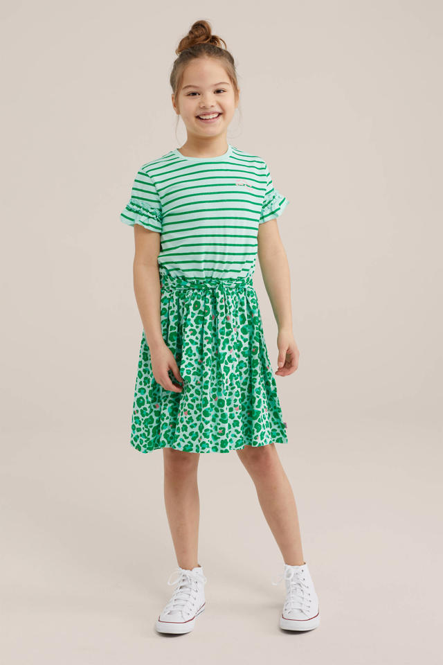Meisjes Jurk Groene Gebloemde Jurk KIDS ONLY GIRL Gebloemde Jurk KOGKIERA Frisgroen/wit