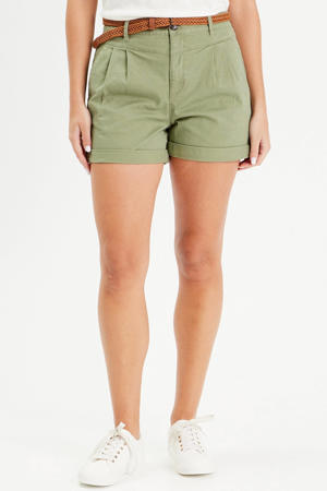high waist regular fit short groen