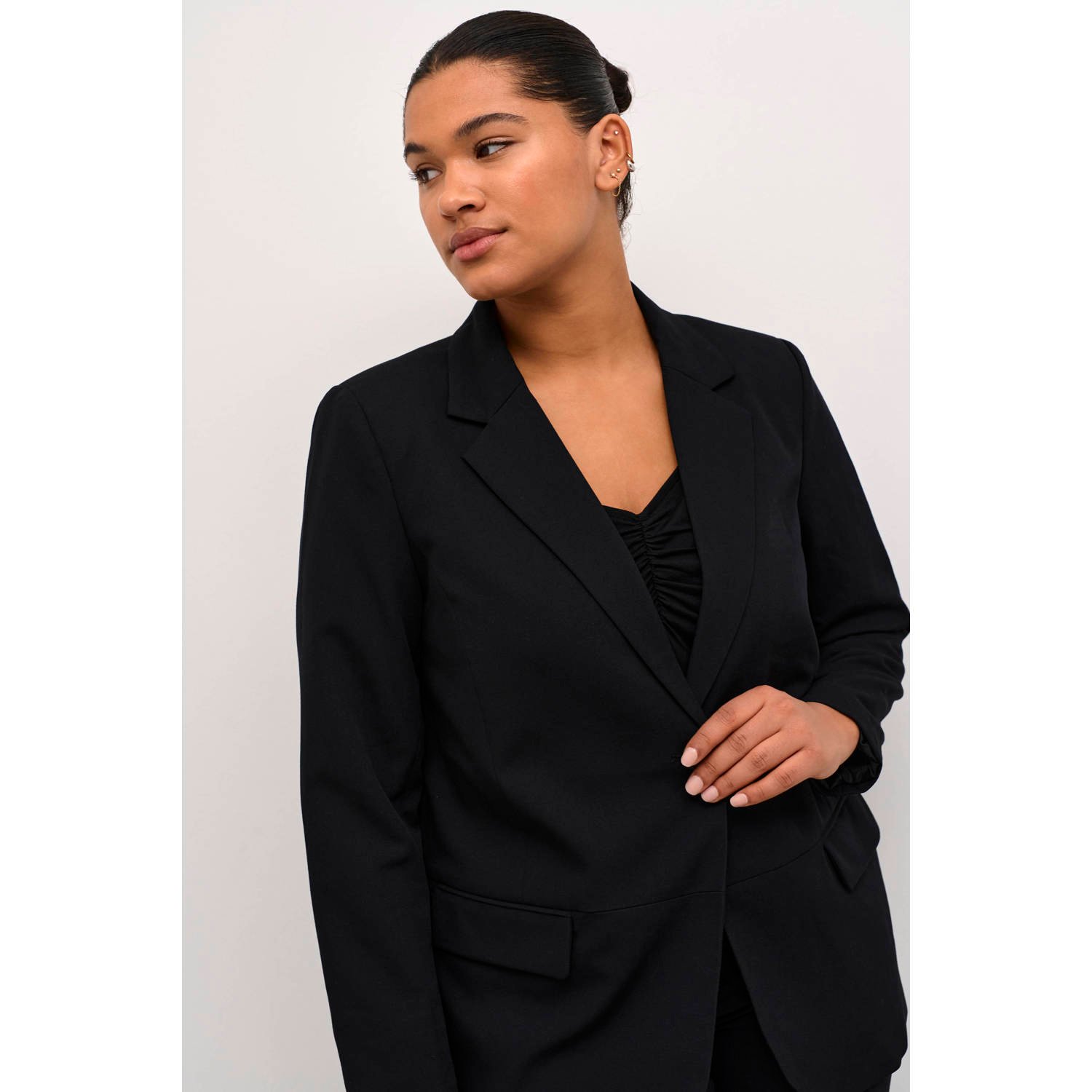 Kaffe Curve rechtvallende blazer zwart