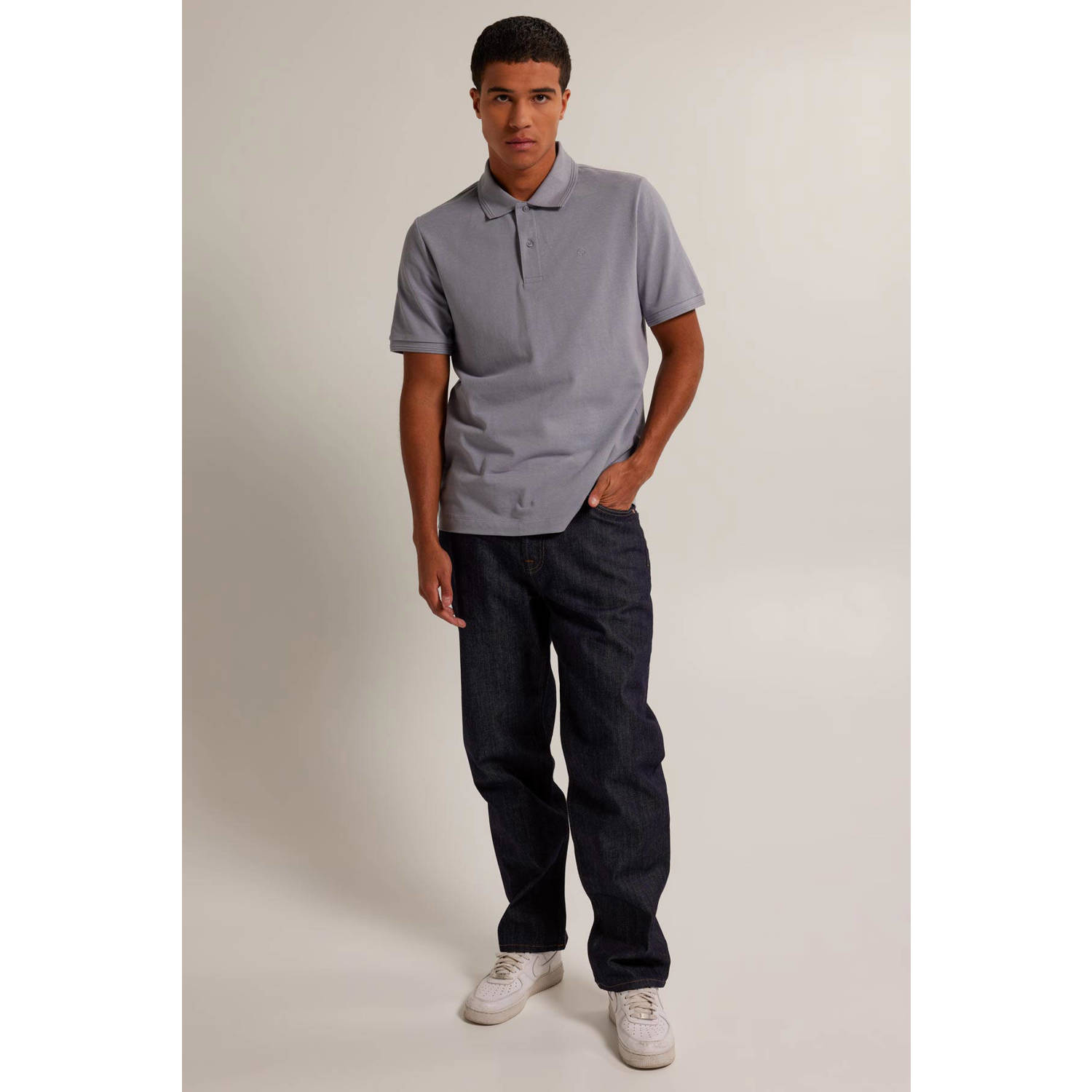 America Today regular fit polo Eddy washed blue