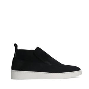 suède enkelboots zwart