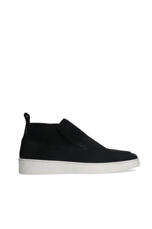 suède enkelboots zwart