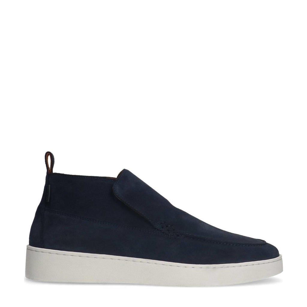Donkerblauwe heren Manfield suède loafers
