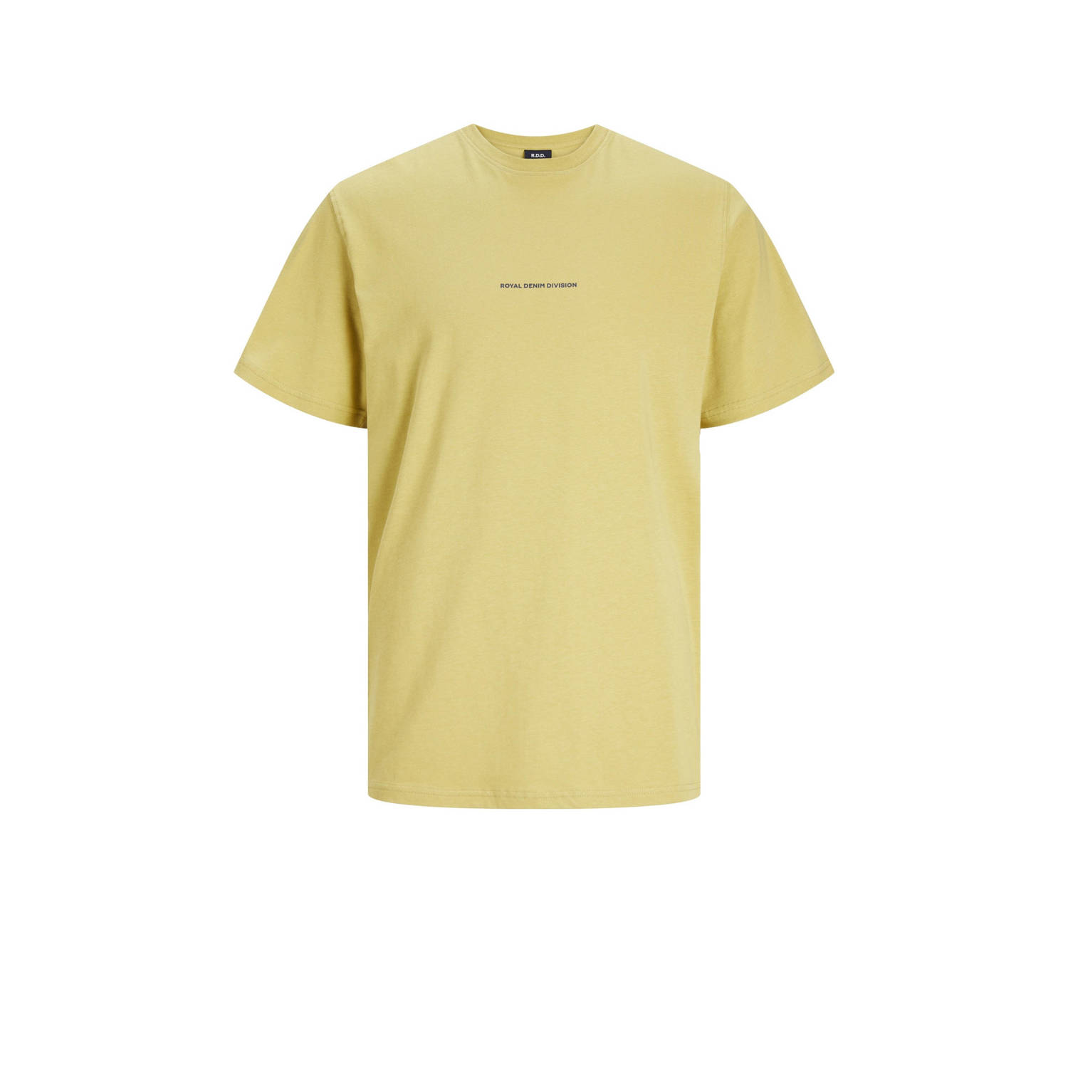 R.D.D. ROYAL DENIM DIVISION oversized T-shirt met printopdruk geel