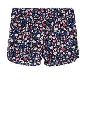 gebloemde casual short NKFVINAYA donkerblauw'roze/wit