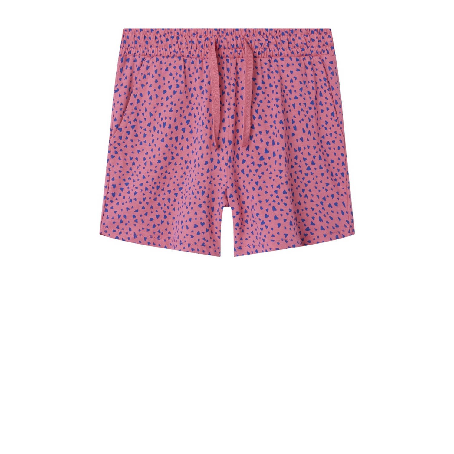 NAME IT KIDS casual short NKFVIGGA met all over print donkerroze blauw