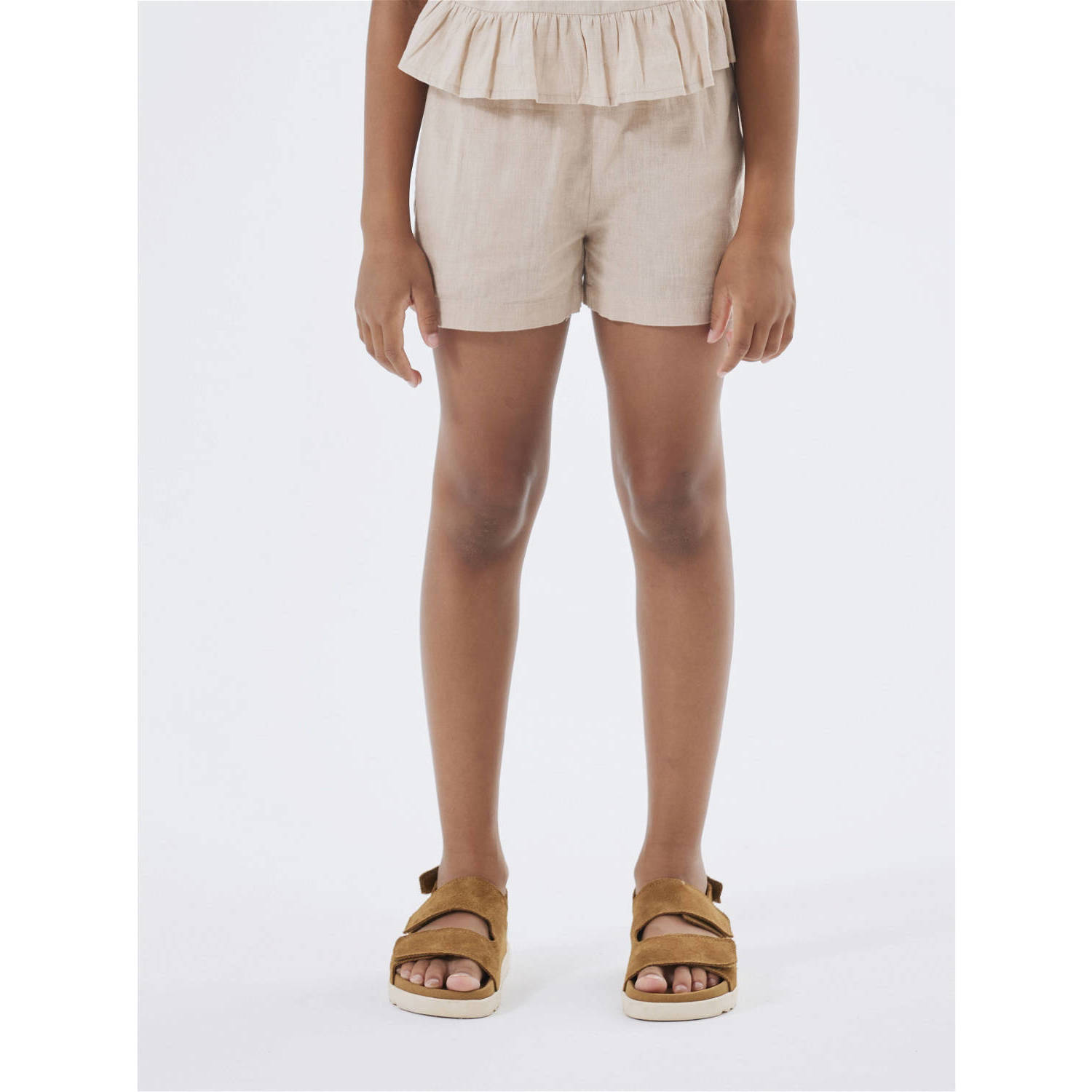 NAME IT KIDS casual short NKFFALINNEN beige