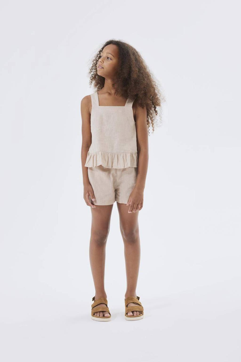 NAME IT KIDS casual short NKFFALINNEN beige
