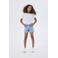 NAME IT KIDS regular fit denim short NKFBELLA met hartjes light blue denim