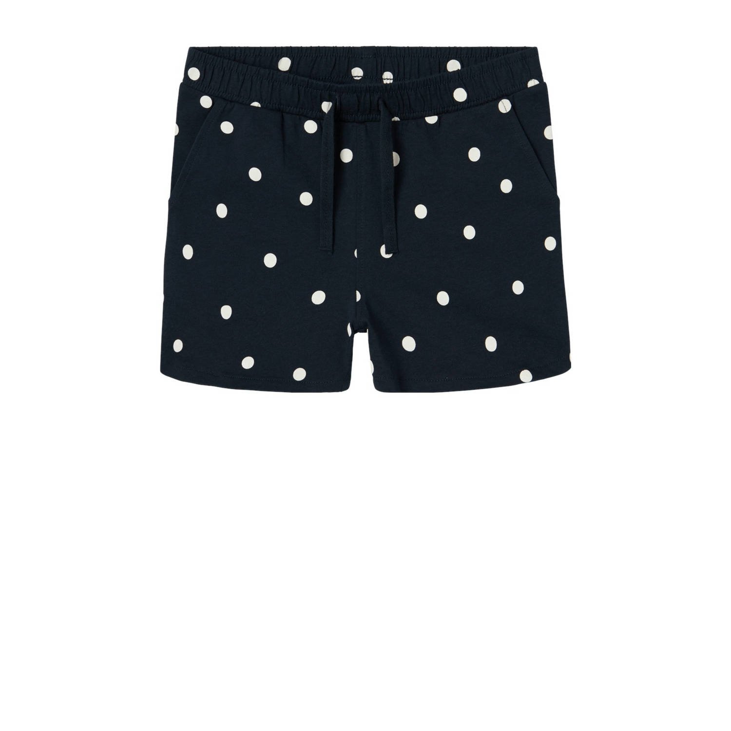 Name it KIDS casual short NKFVIGGA met stippen donkerblauw wit Korte broek Meisjes Katoen 104