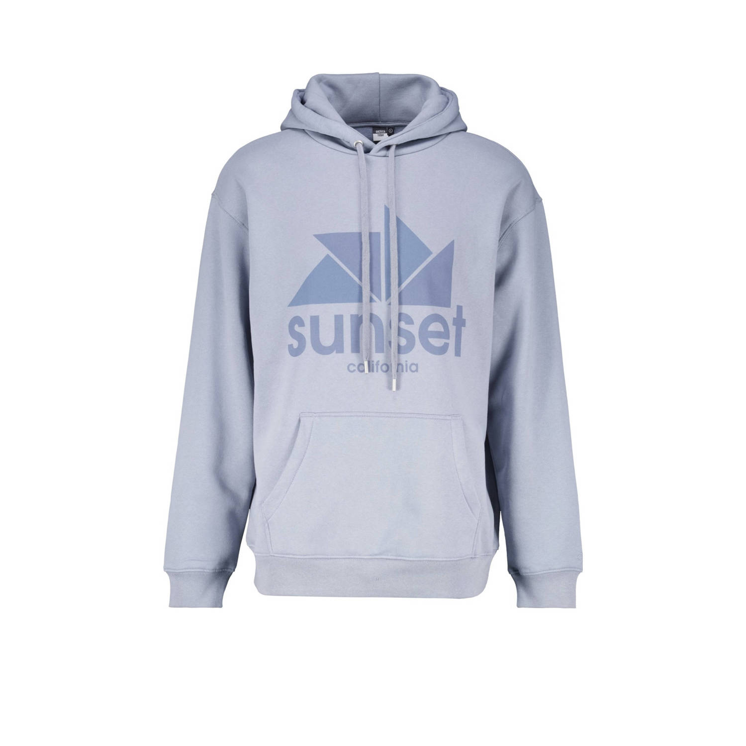 America Today hoodie Sen hood met printopdruk washed blue