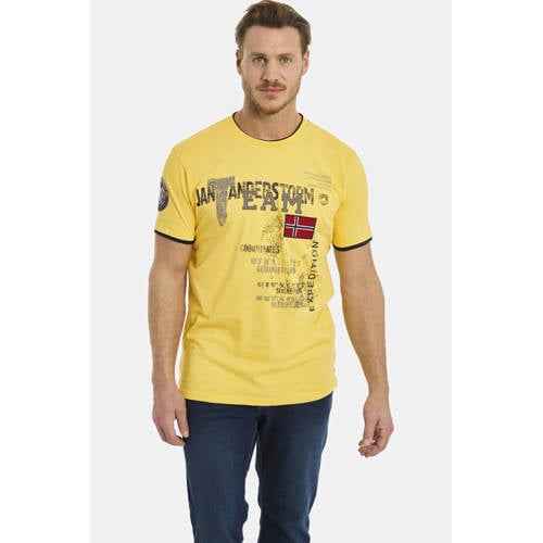 Jan Vanderstorm T-shirt SÖLVE Plus Size geel afbeelding