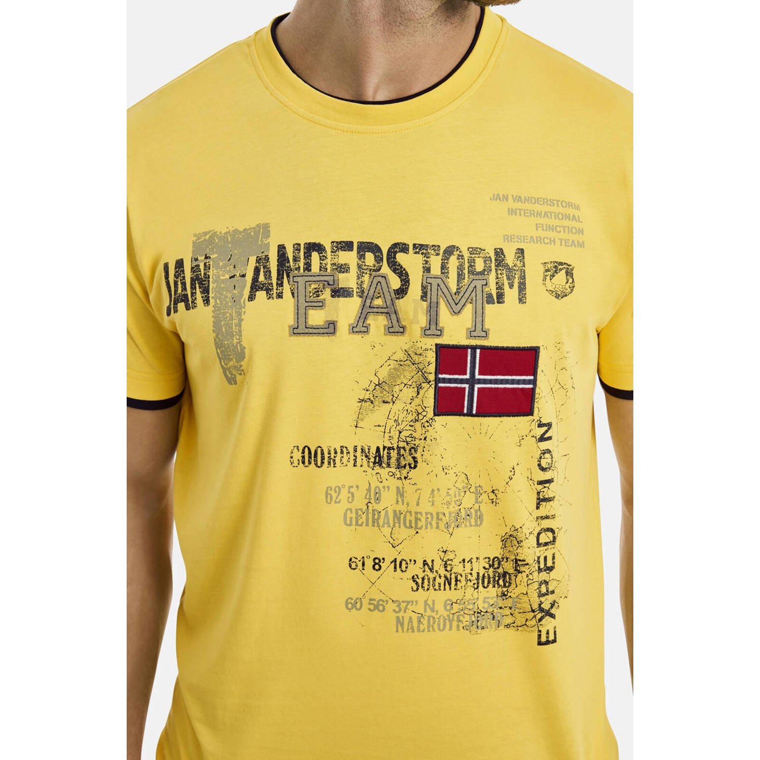 Jan Vanderstorm T-shirt SÖLVE Plus Size geel