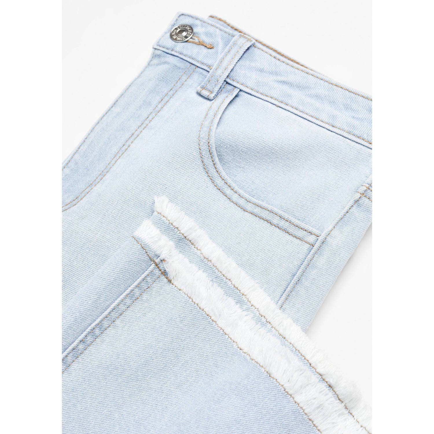Mango Kids high waist flared jeans light blue denim Blauw Effen 152(XXS)