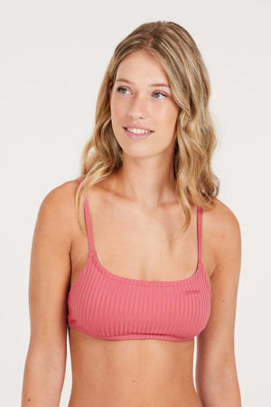 voorgevormde crop bikinitop MIXRUBY met ribstructuur roze