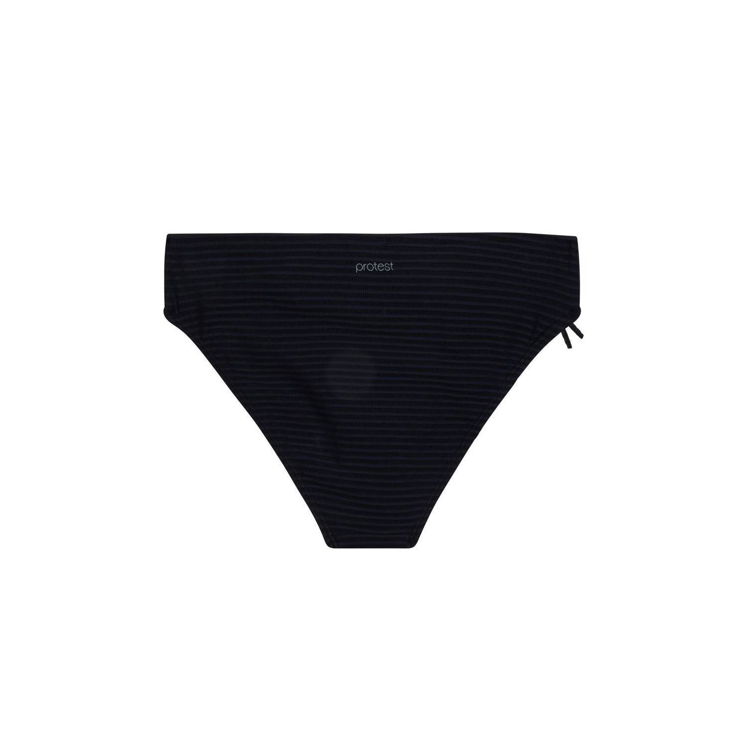 Protest high waist bikinibroekje MIXWRAP met ribstructuur zwart