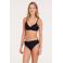 Protest high waist bikinibroekje MIXWRAP met ribstructuur zwart