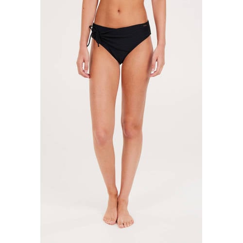 Protest high waist bikinibroekje MIXWRAP met ribstructuur zwart afbeelding