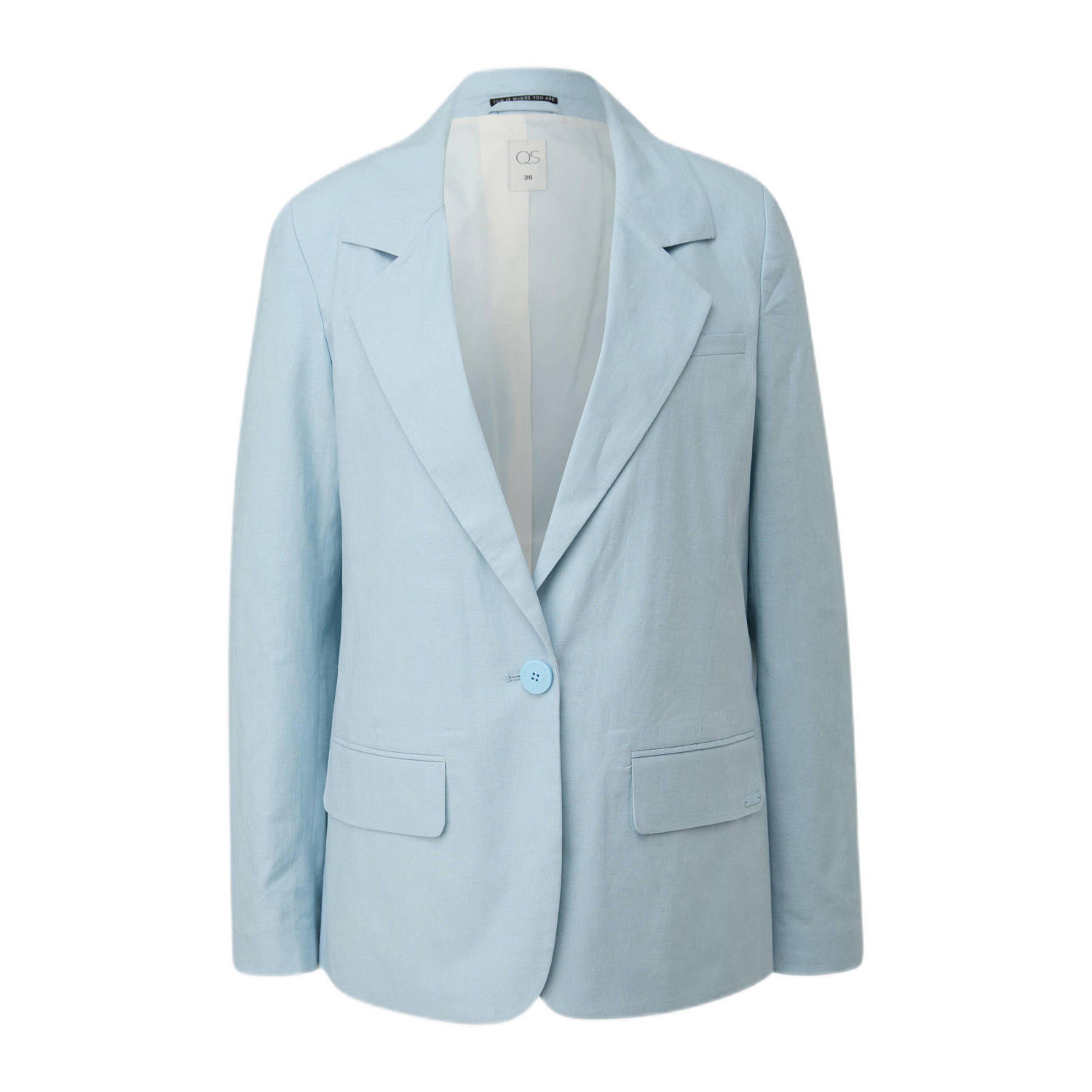 Q S by s.Oliver rechtvallende blazer lichtblauw