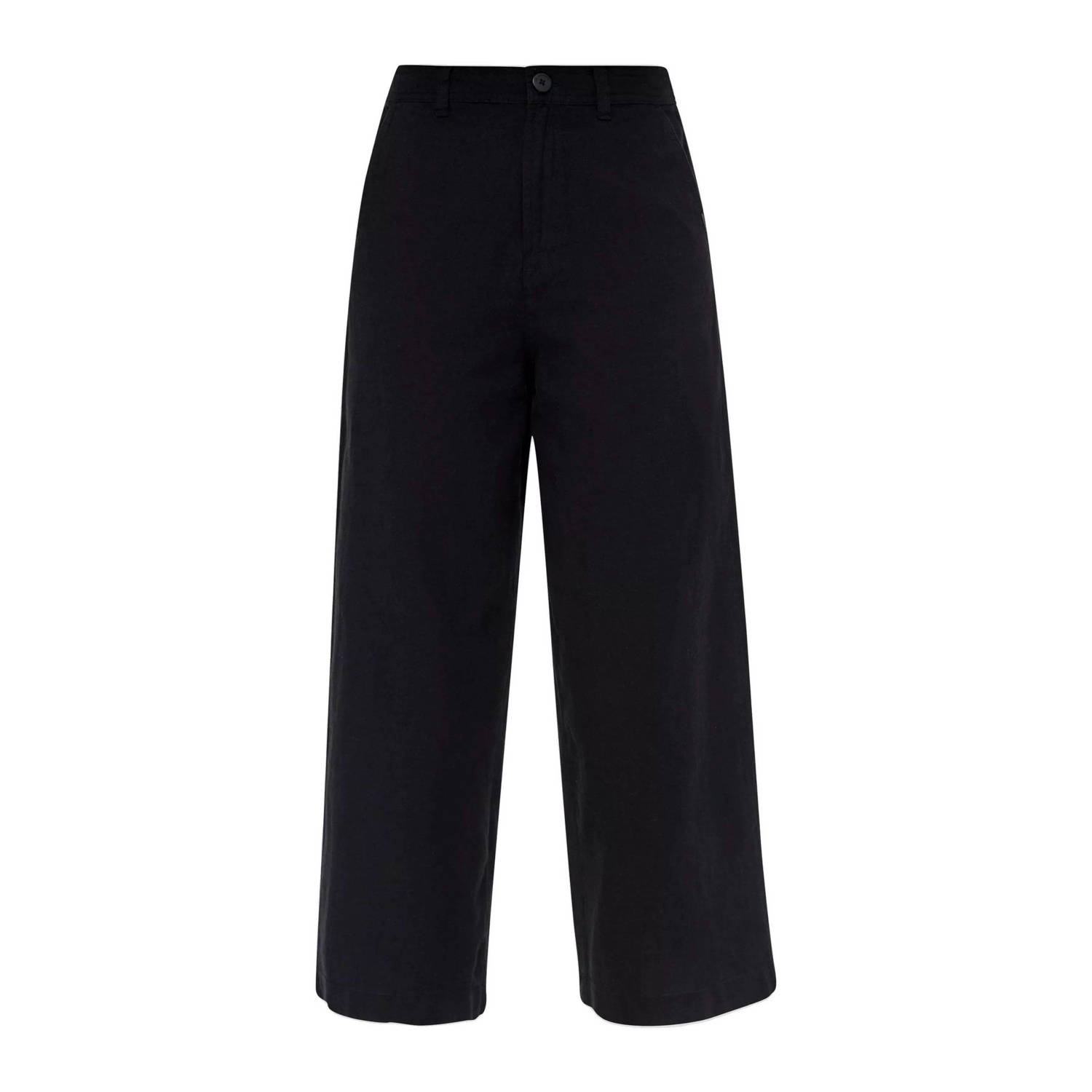 Q S by s.Oliver wide leg broek zwart