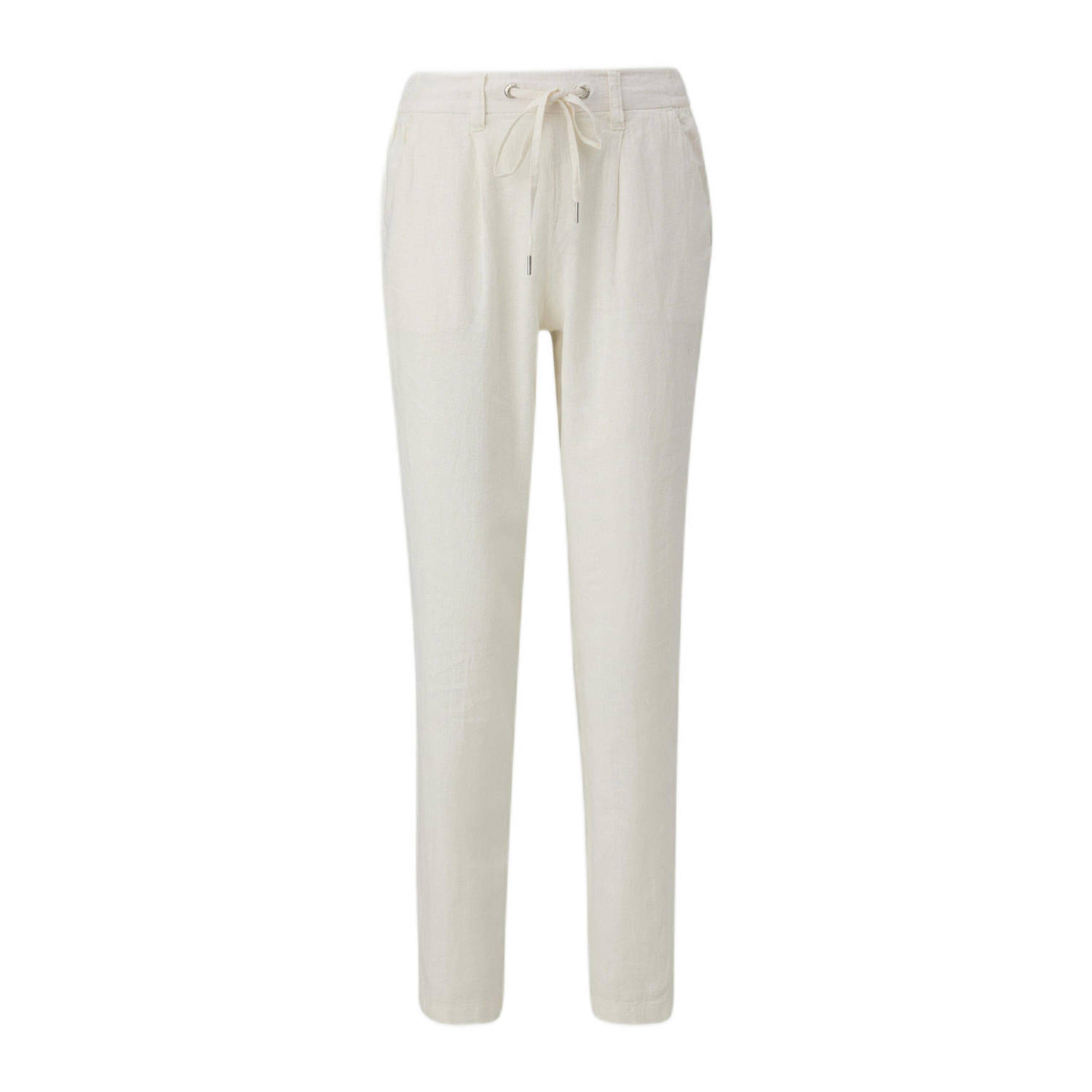 Q S designed by Stoffen broek met elastische band en rechte pijp