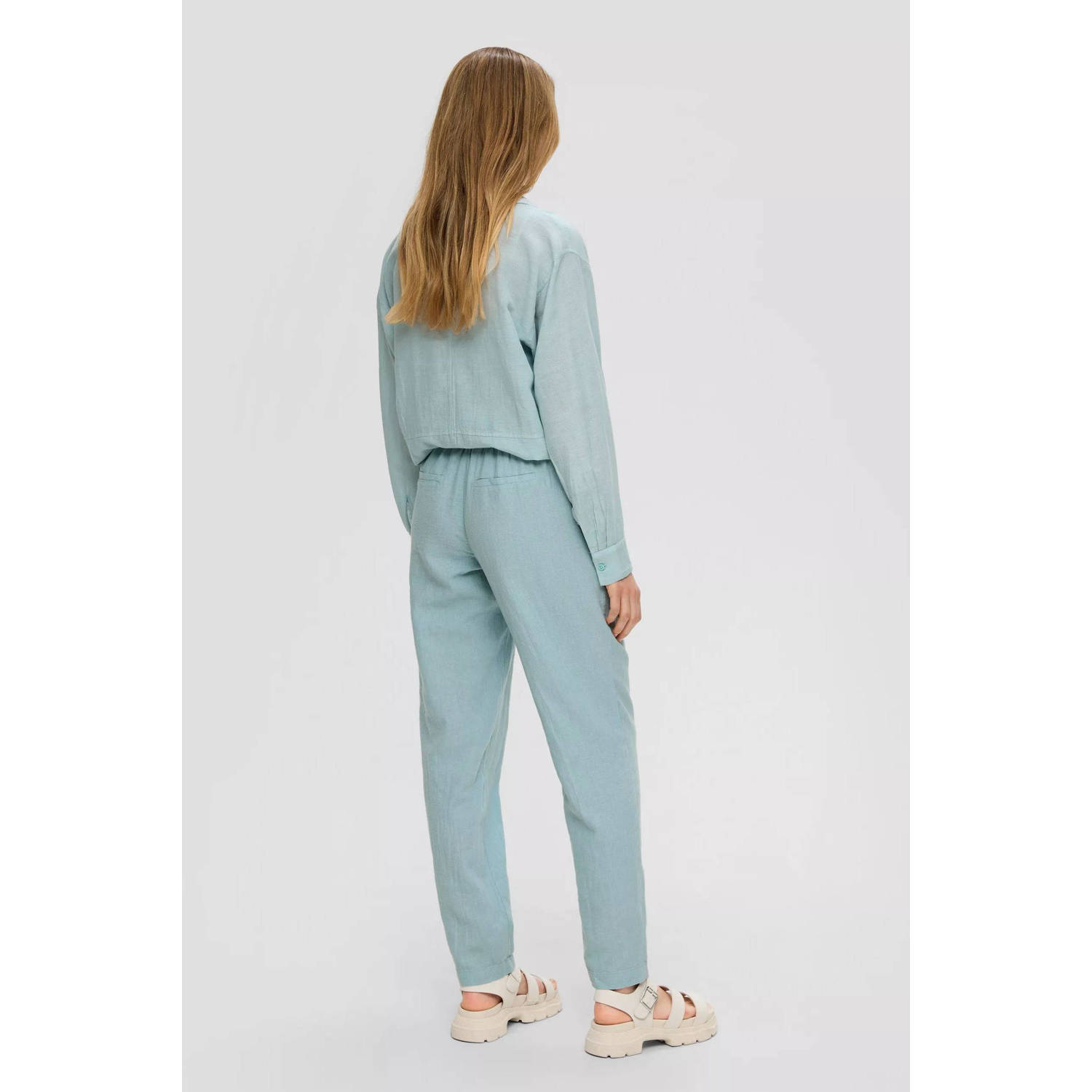 Q S by s.Oliver tapered fit broek lichtblauw