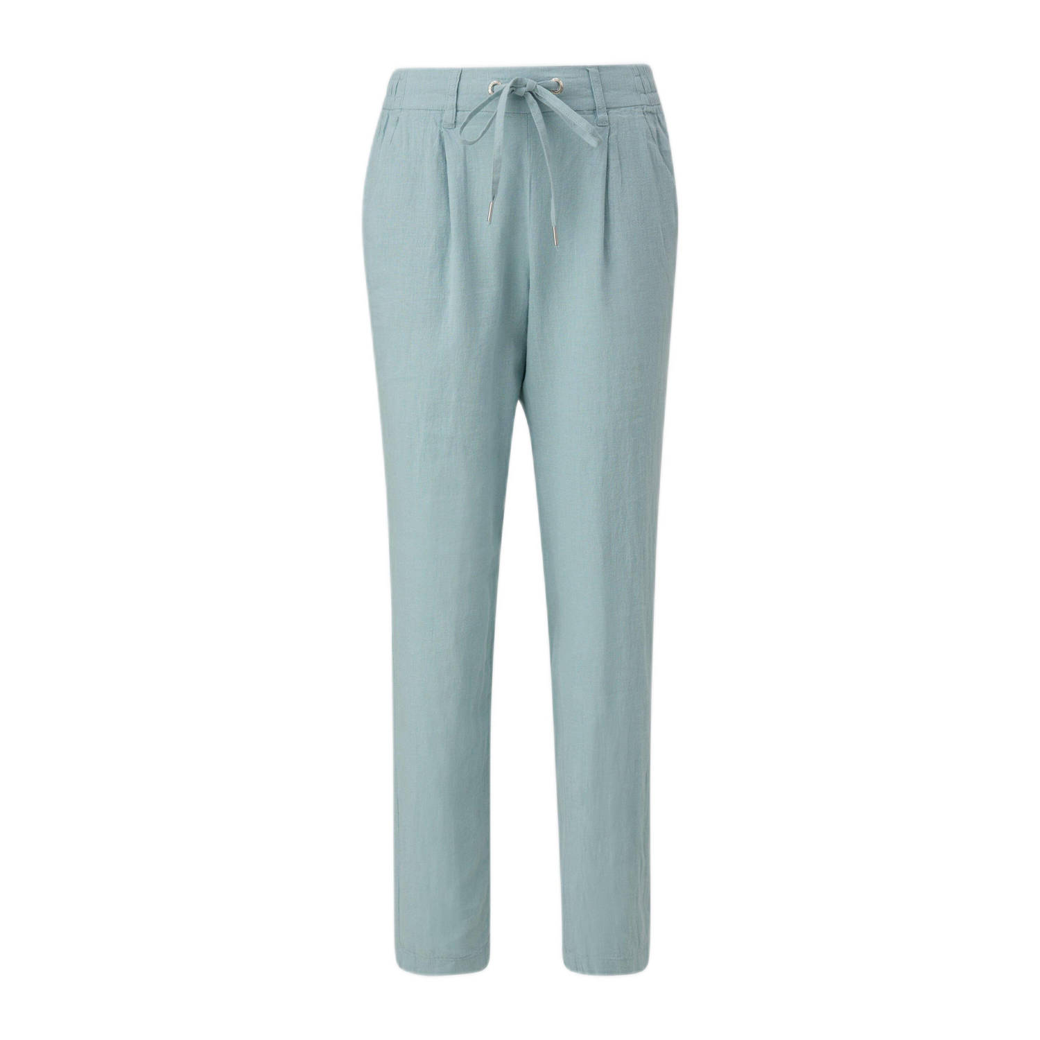Q S designed by Stoffen broek met elastische band en rechte pijp