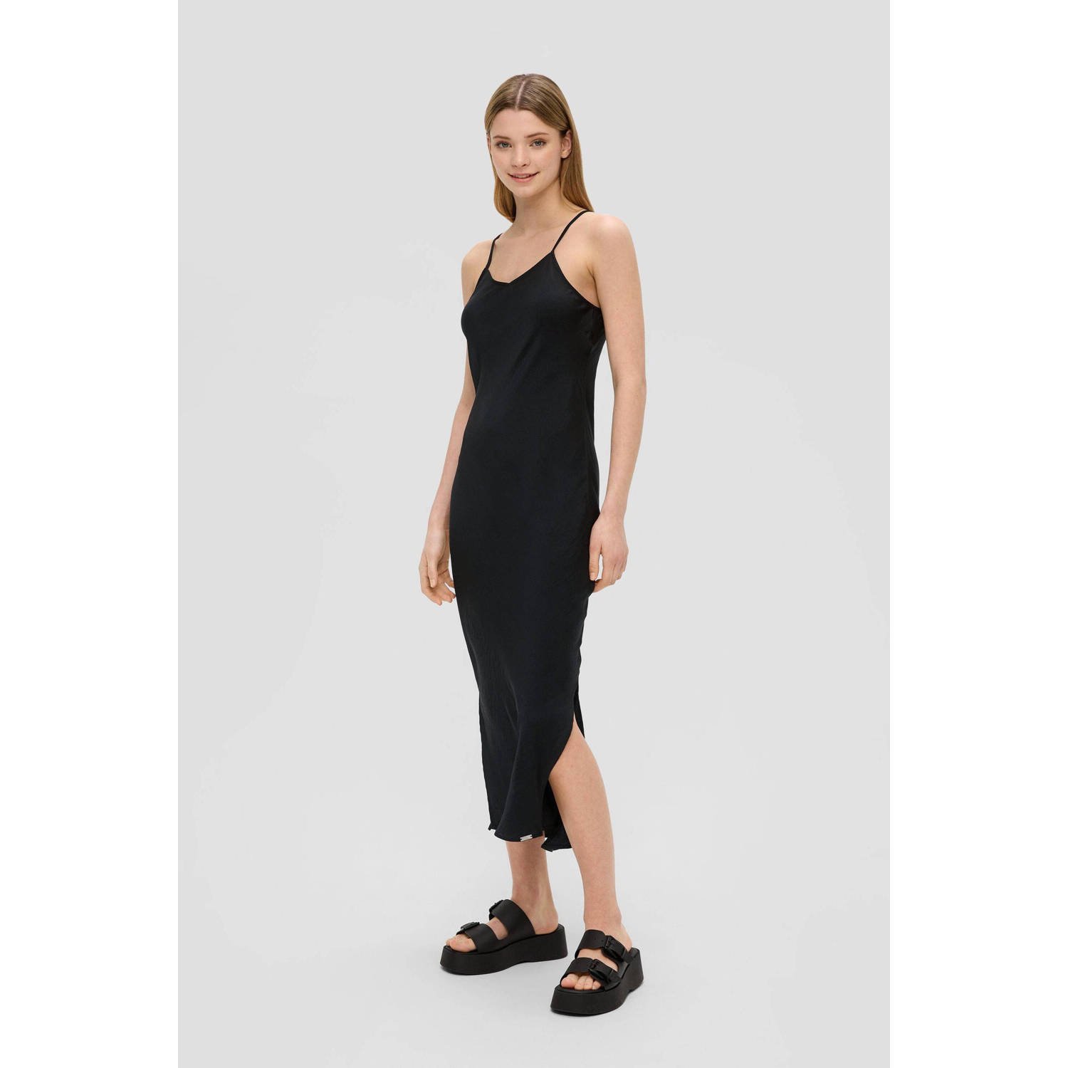 Q S by s.Oliver bodycon jurk zwart