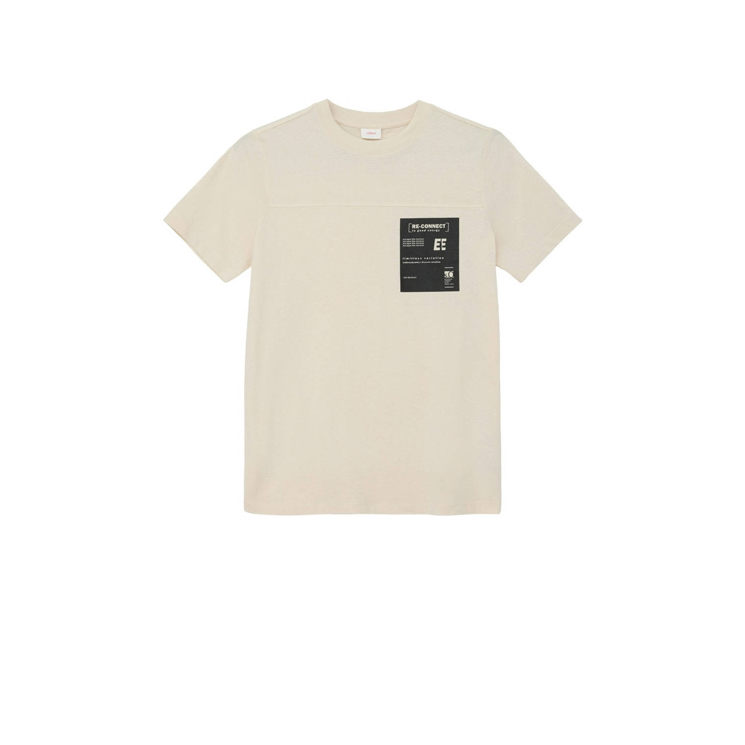 S.Oliver T-shirt beige Jongens Katoen Ronde hals Effen 134 140