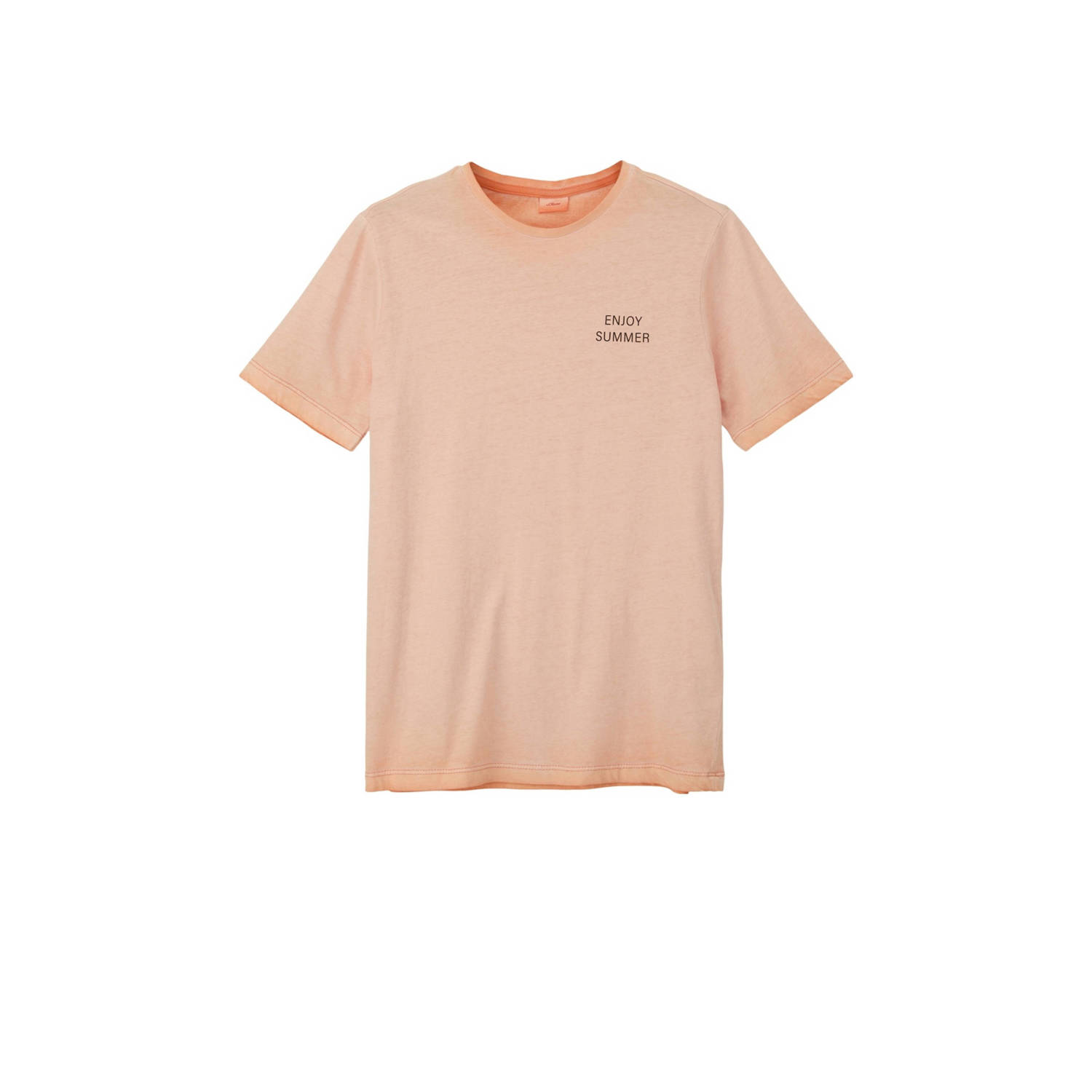 S.Oliver T-shirt licht oranje Jongens Katoen Ronde hals Effen 134 140