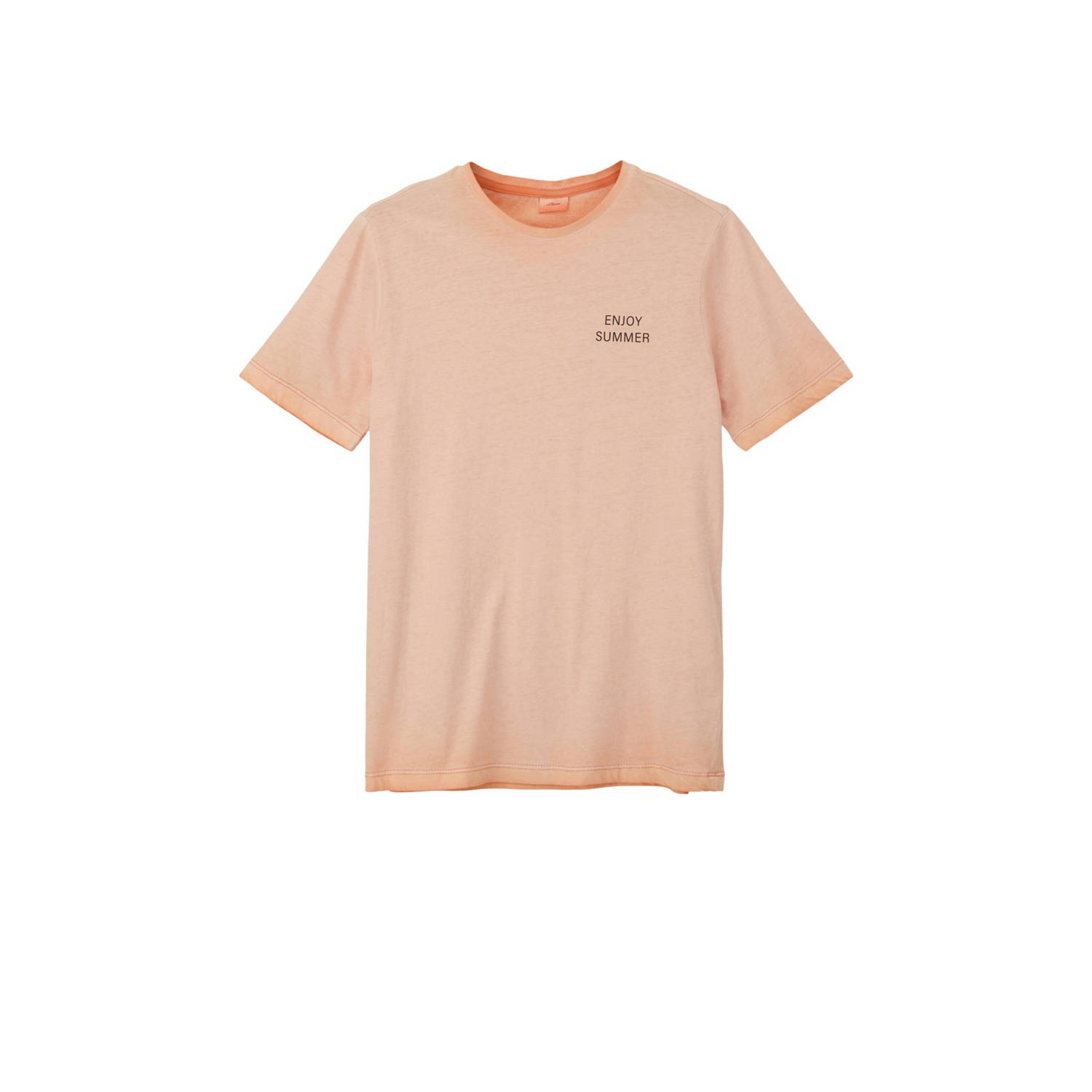 S.Oliver T-shirt licht oranje Jongens Katoen Ronde hals Effen 140