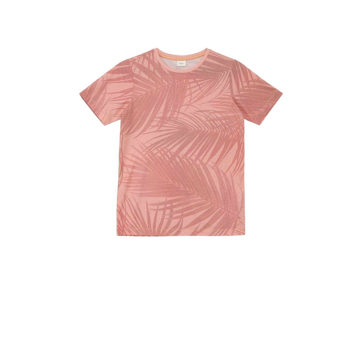 s.Oliver T-shirt met bladprint rood