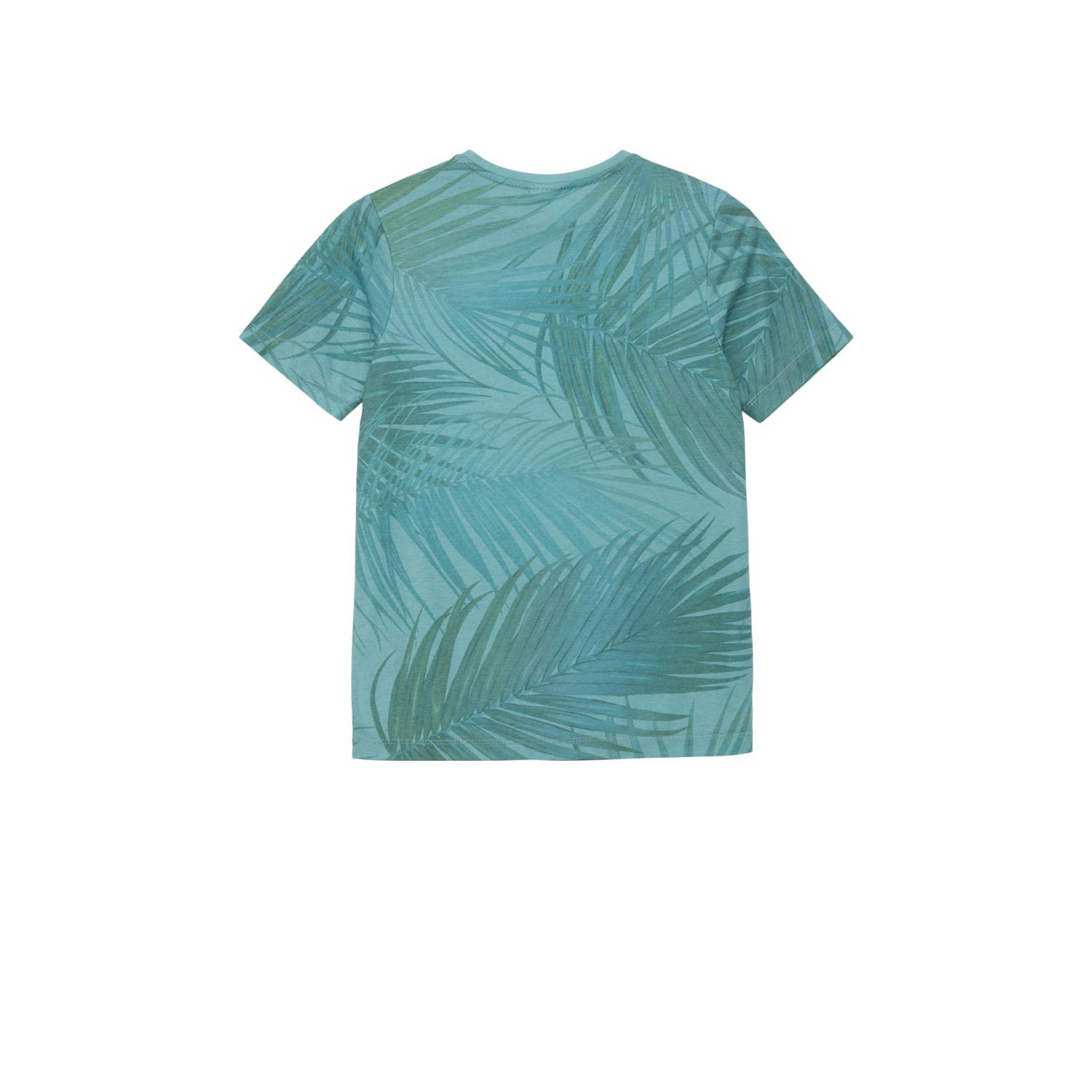 s.Oliver T-shirt met bladprint blauw