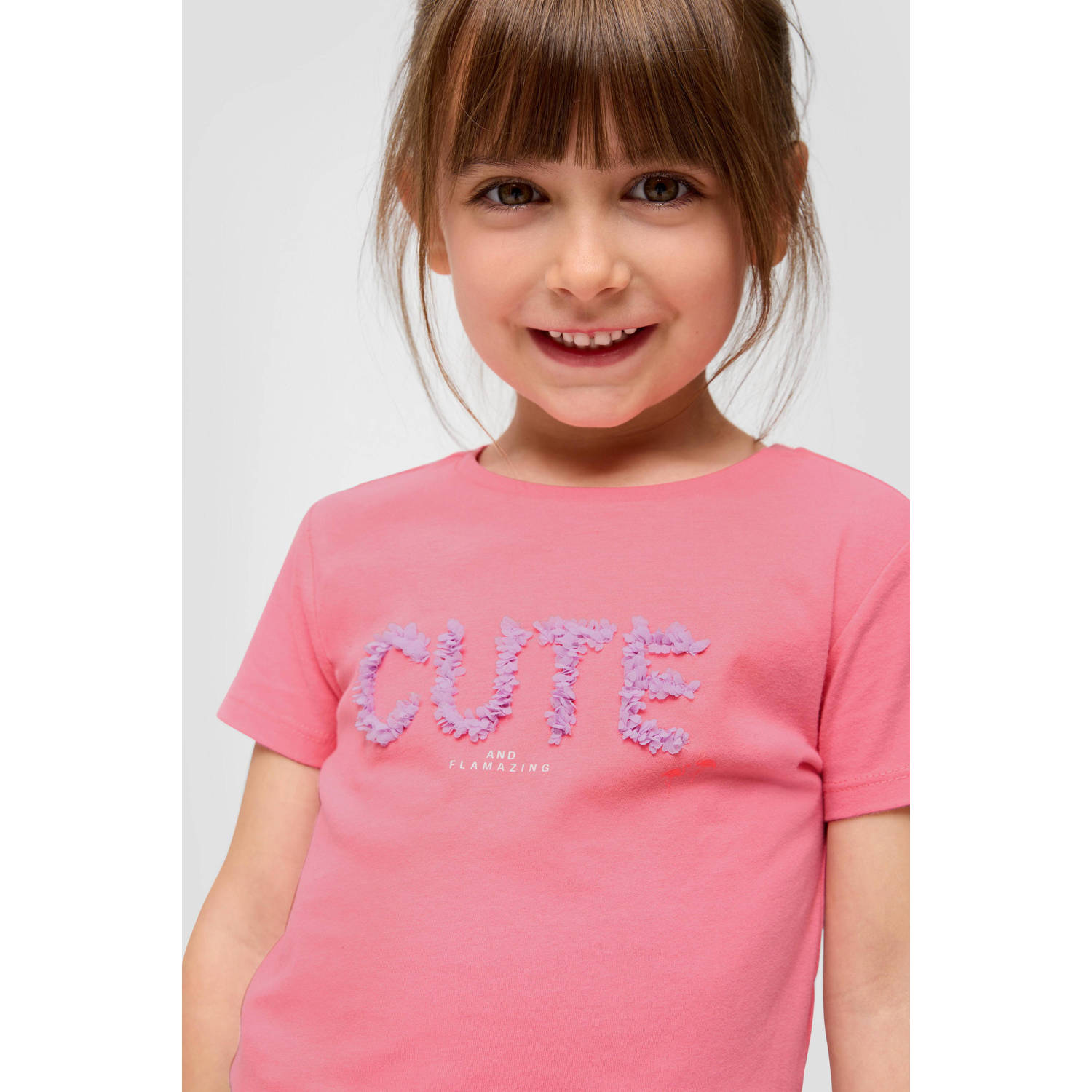 s.Oliver T-shirt met tekst roze