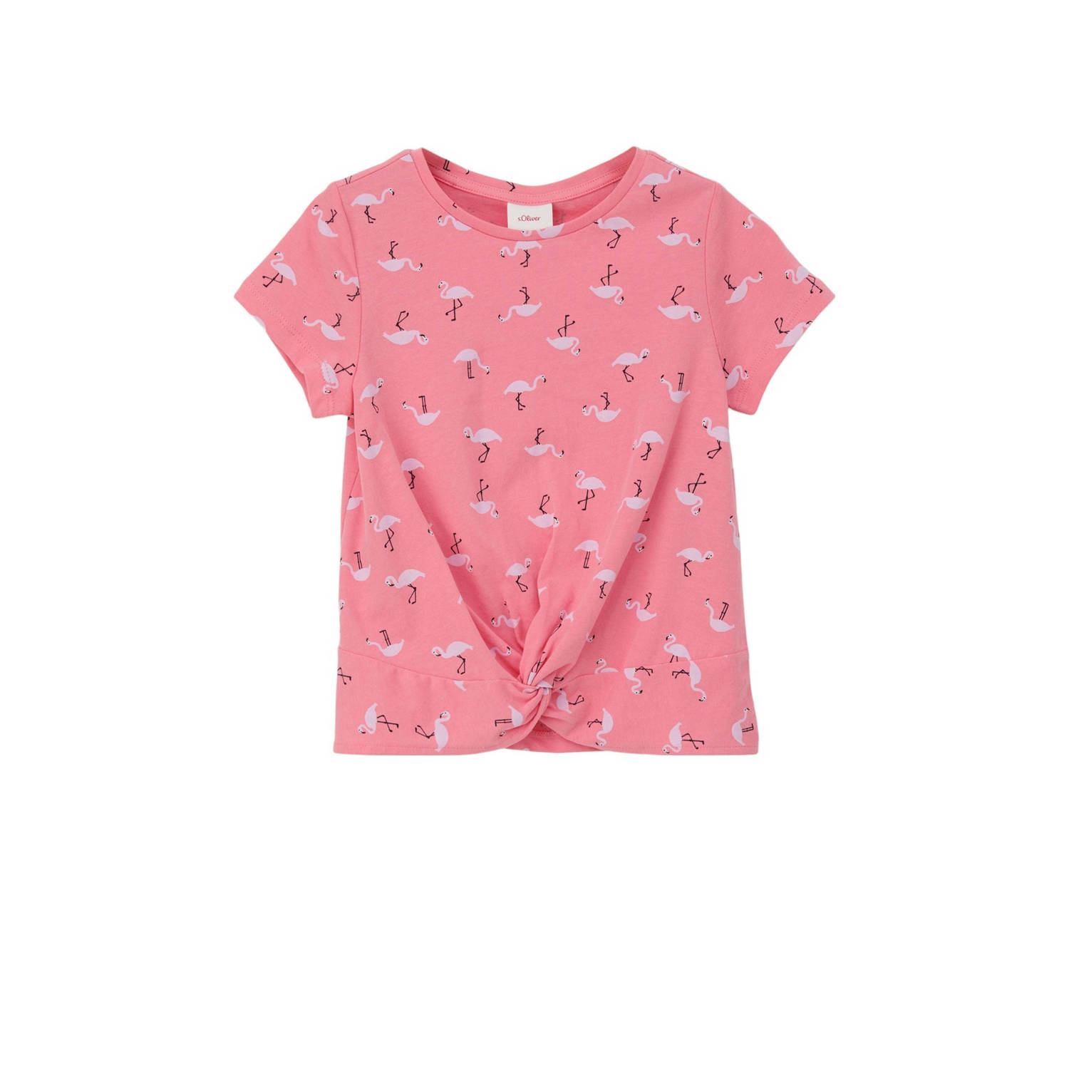 S.Oliver T-shirt met all over print roze Meisjes Katoen Ronde hals All over print 128 134