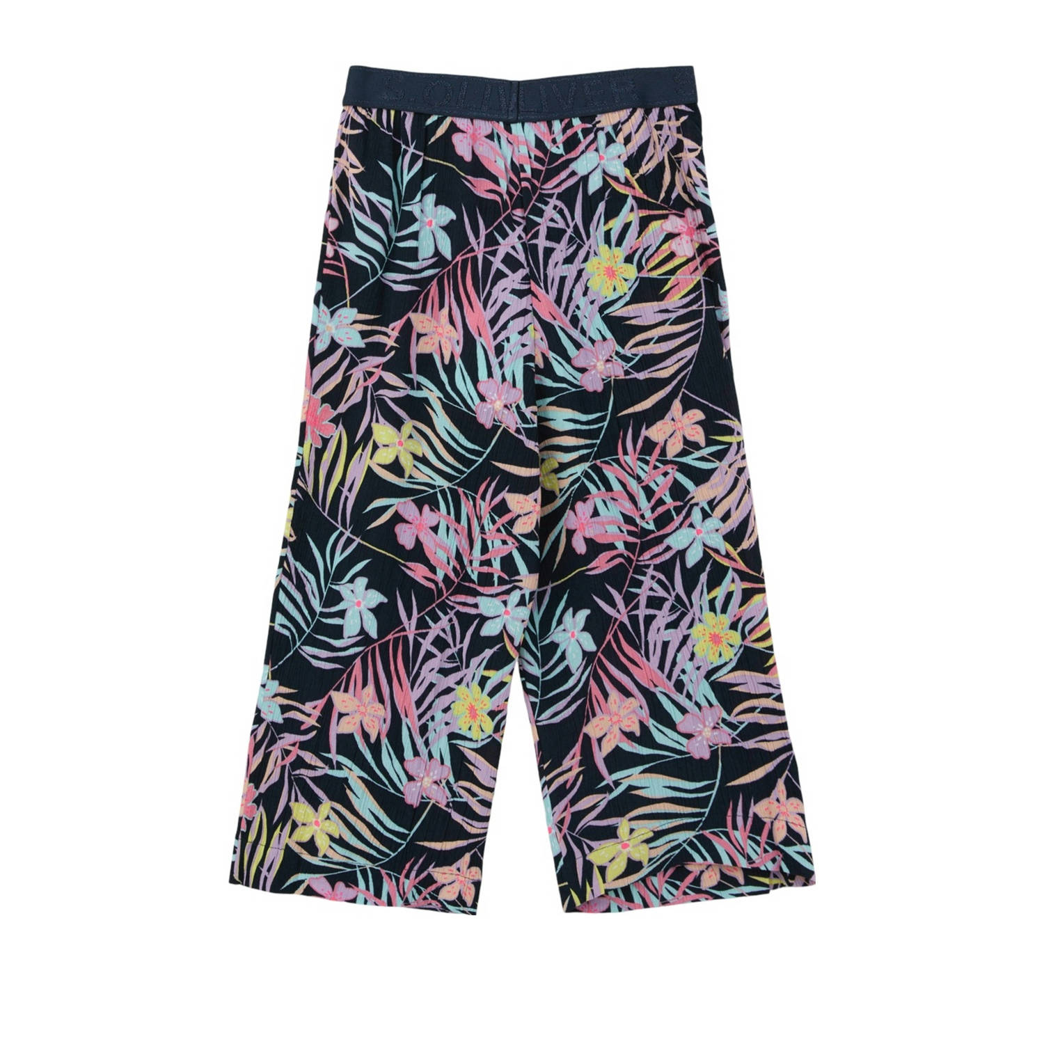 s.Oliver broek met all over print donkerblauw