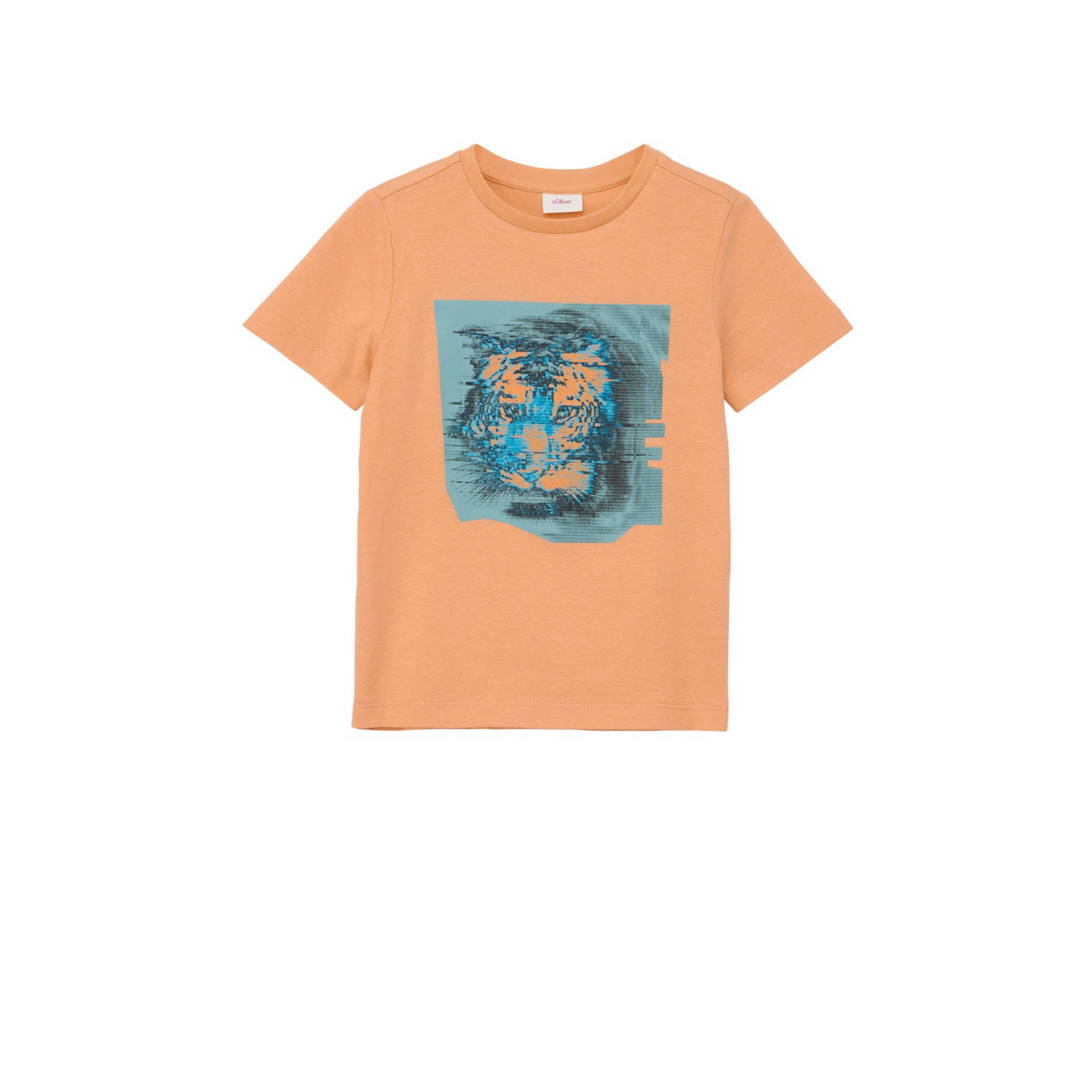 S.Oliver T-shirt met printopdruk Oranje Meisjes Katoen Ronde hals Printopdruk 116 122